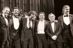 Bows-after-a-Gala-concert.-Tony-Randall-Placido-Domingo-Julio-Inglecias-Zubin-Mehta-must-find-name-of-French-singer-and-me-c.-1983.